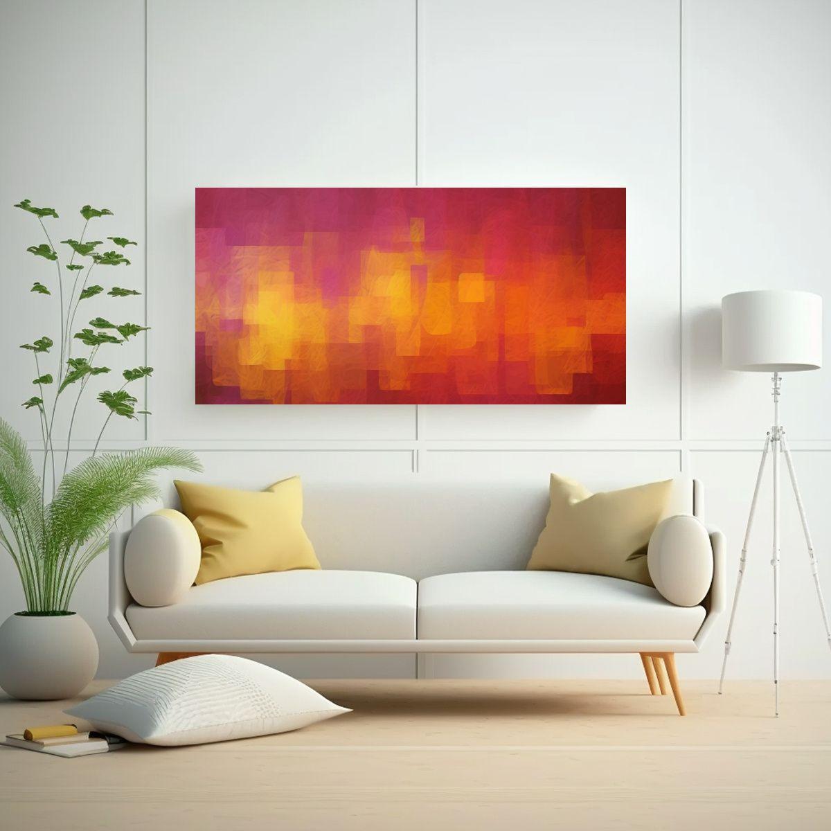 Cuadro Moderno Vida Abstracto Colorido Patrón 140x70cm-2