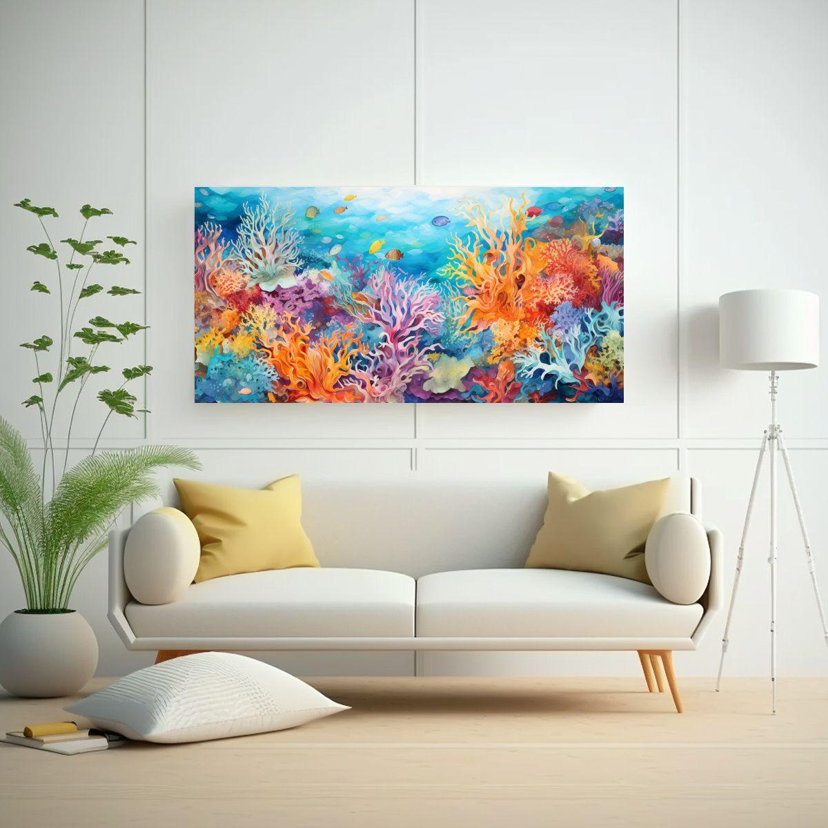 Pinturas Decorativas Inspiradas En El Coral 140x70cm-2