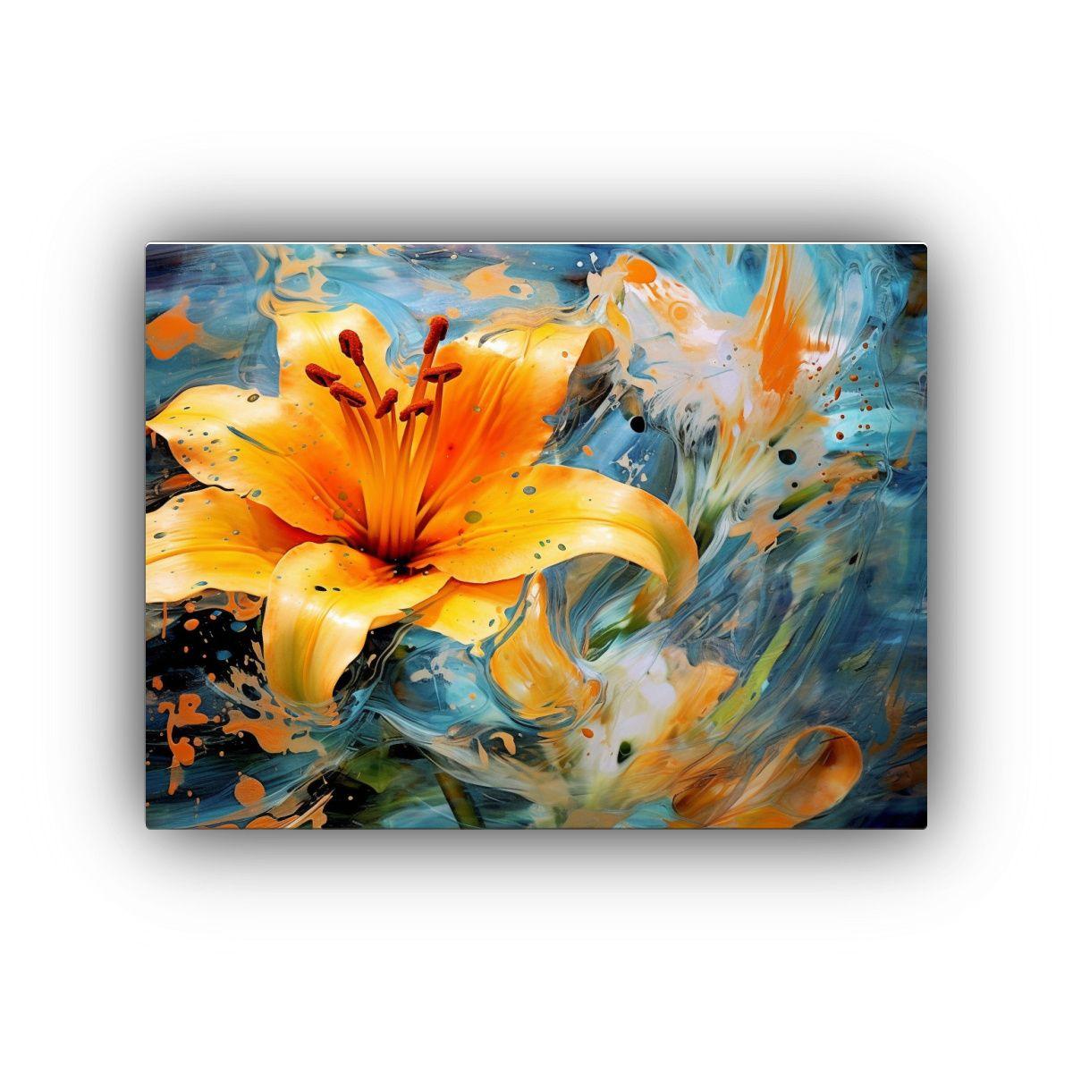 Pinturas De Decoración Con Lirio Naranja 30x20cm-0