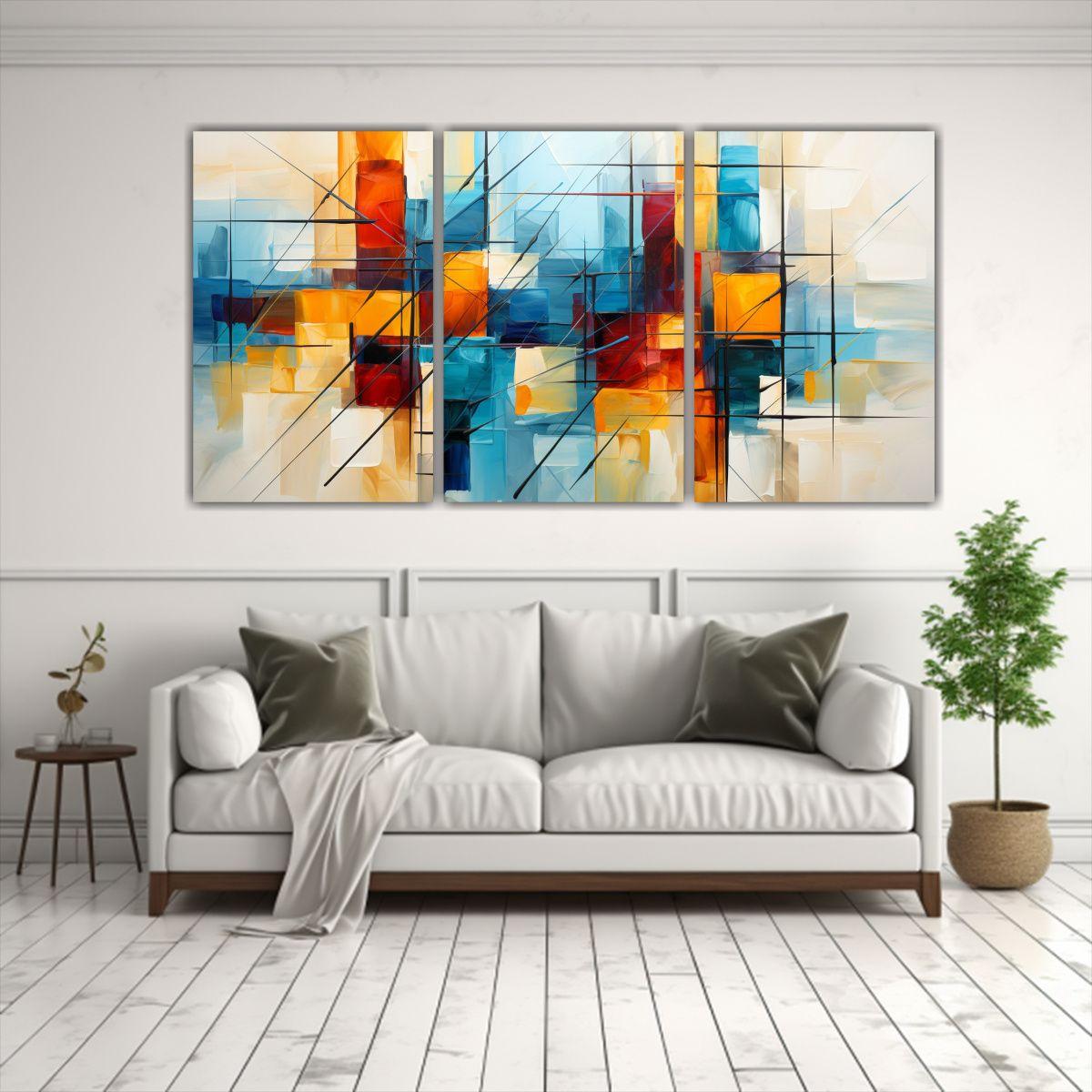 Pinturas De Arte Abstracto Con Patrones Y Textura 60x30 Cm-2