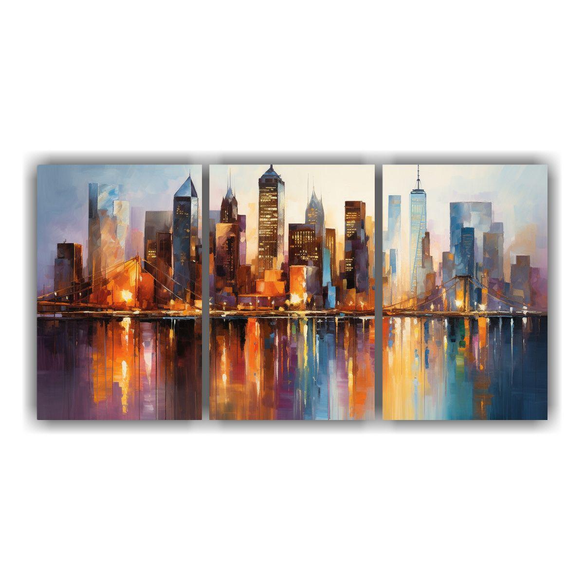 Pinturas Decorativas De Tres Canvas: Crea Una 120x60 Cm-0