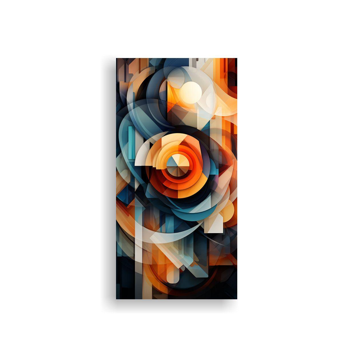 Pintura Abstracta En Estilo Equilibrado Y Colorido 40x80cm-0