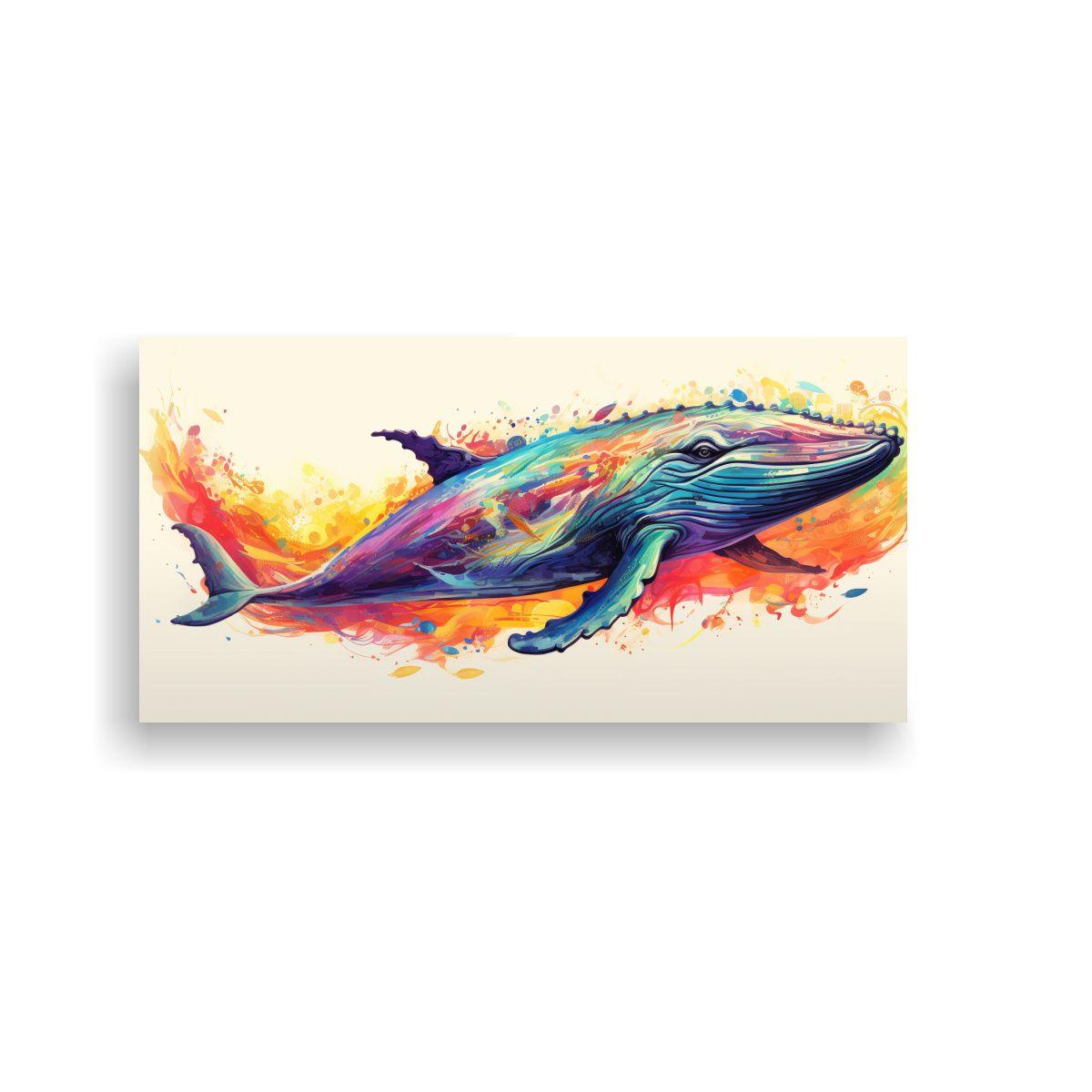 Cuadro De Pared Elegante Con Diseño De Ballena En 100x50cm-0