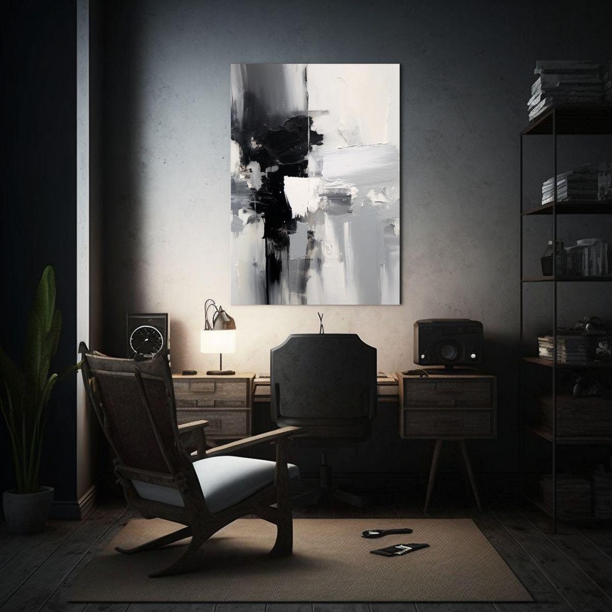 Cuadro De Inspiración En Blanco Y Negro Con Asa 60x90cm-2