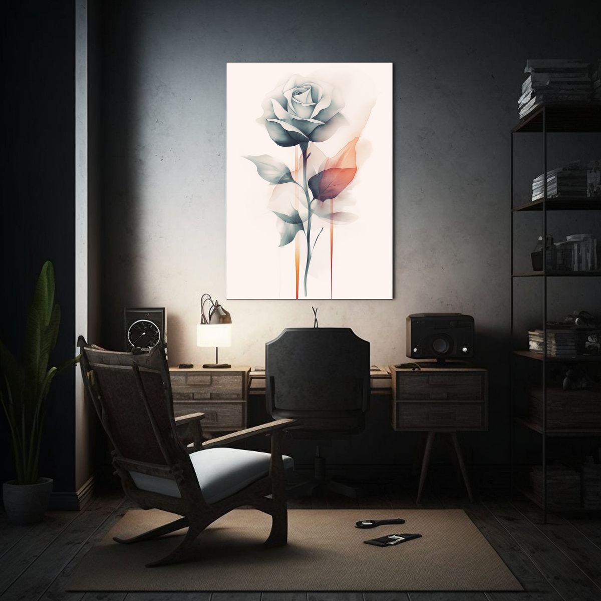 1 Cuadro Abstracto Minimalista Con Orquídeas En 60x90 Cm-2