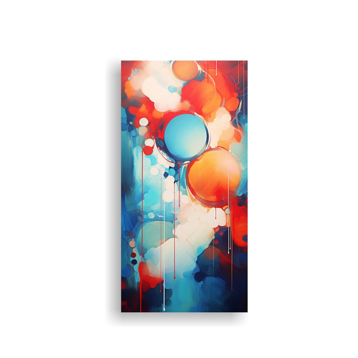 Cuadro Abstracto Rojo Y Azul Luminoso En Estilo 70x140cm-0