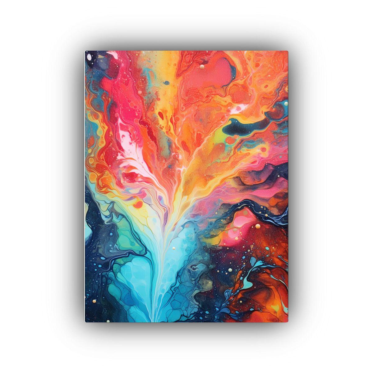 Pintura Abstracta De Líquidos Coloridos Estilo 50x65cm-0