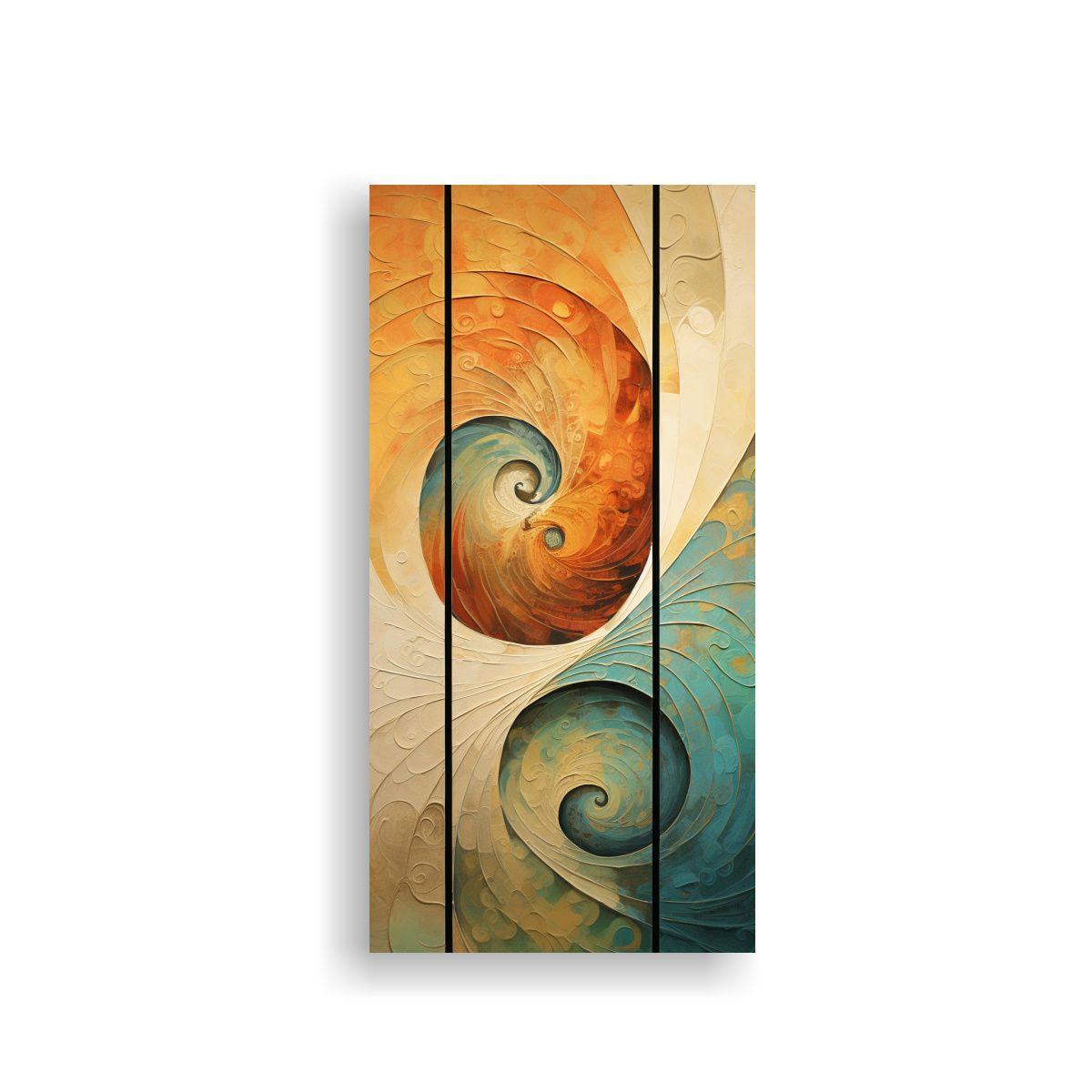 Pintura Abstracta Con Patrones Giratorios 20x40cm-0