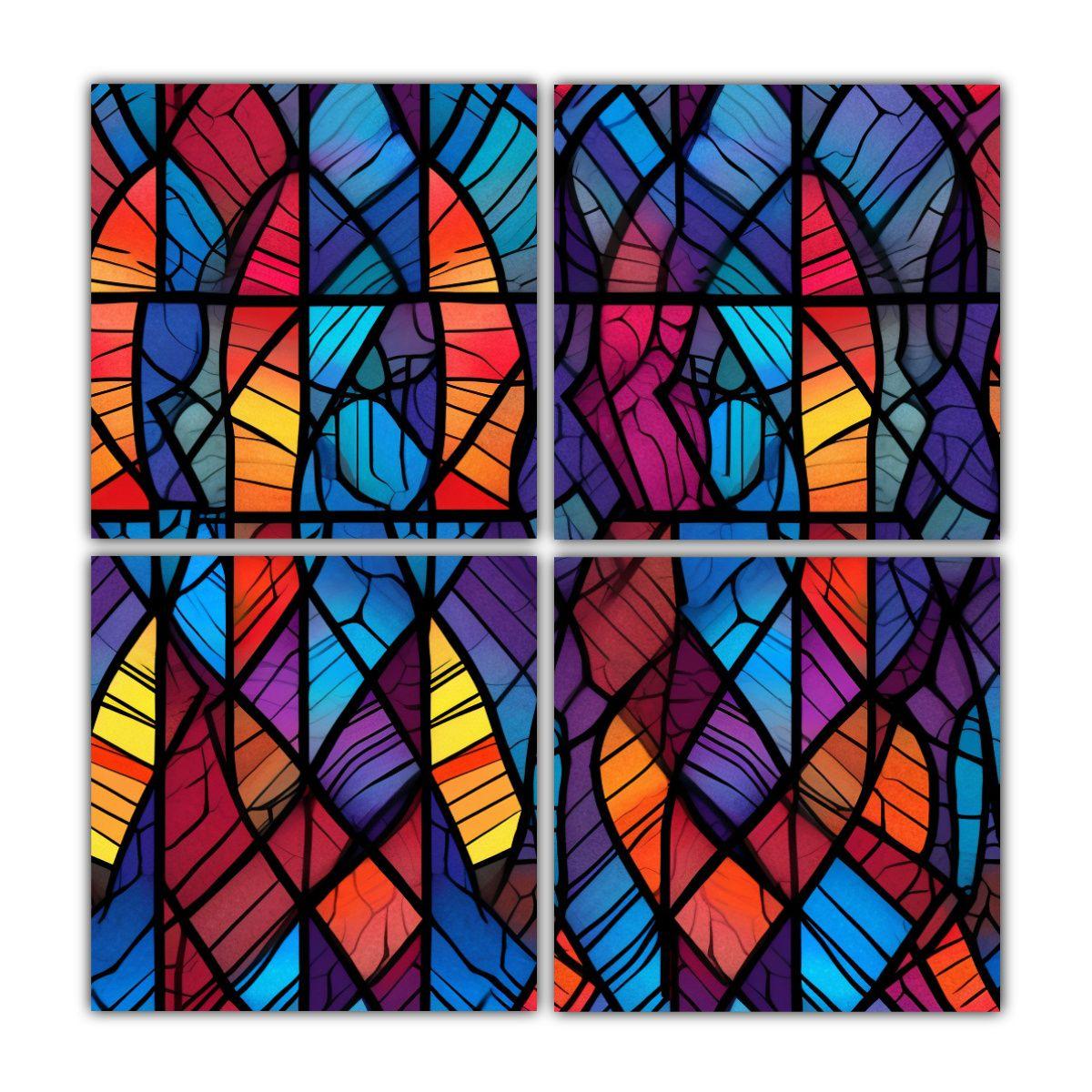 Cuadro Moderno De Vidrieras De Iglesia Elegantes 40x40 Cm-0