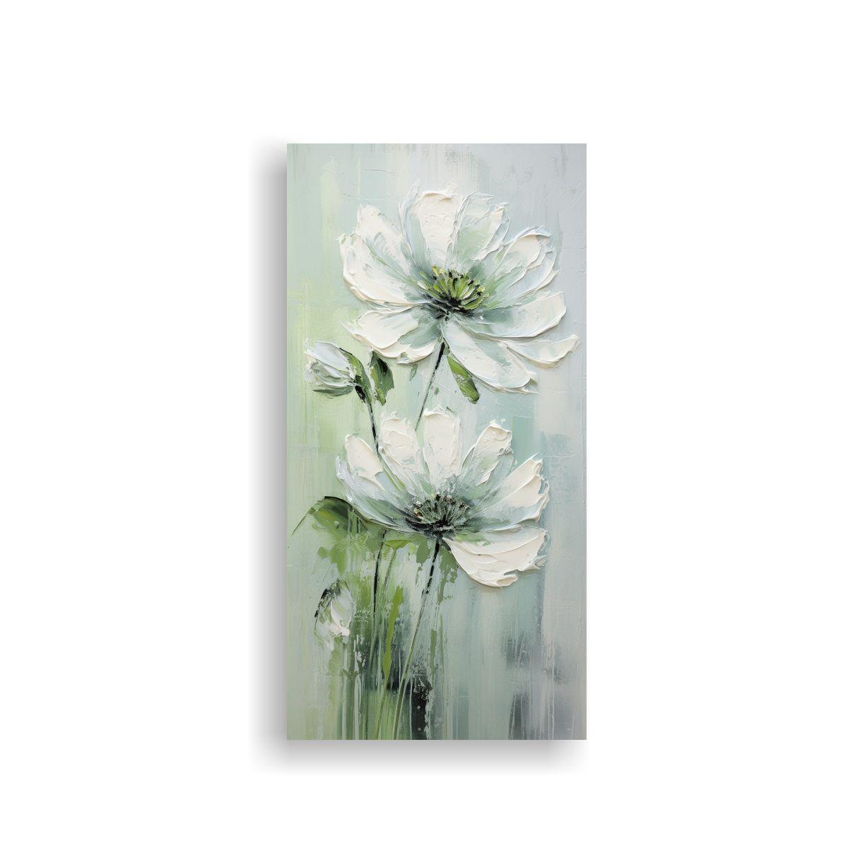 Pintura En Lienzo Concepto De Modernidad En Verde 20x40cm-0