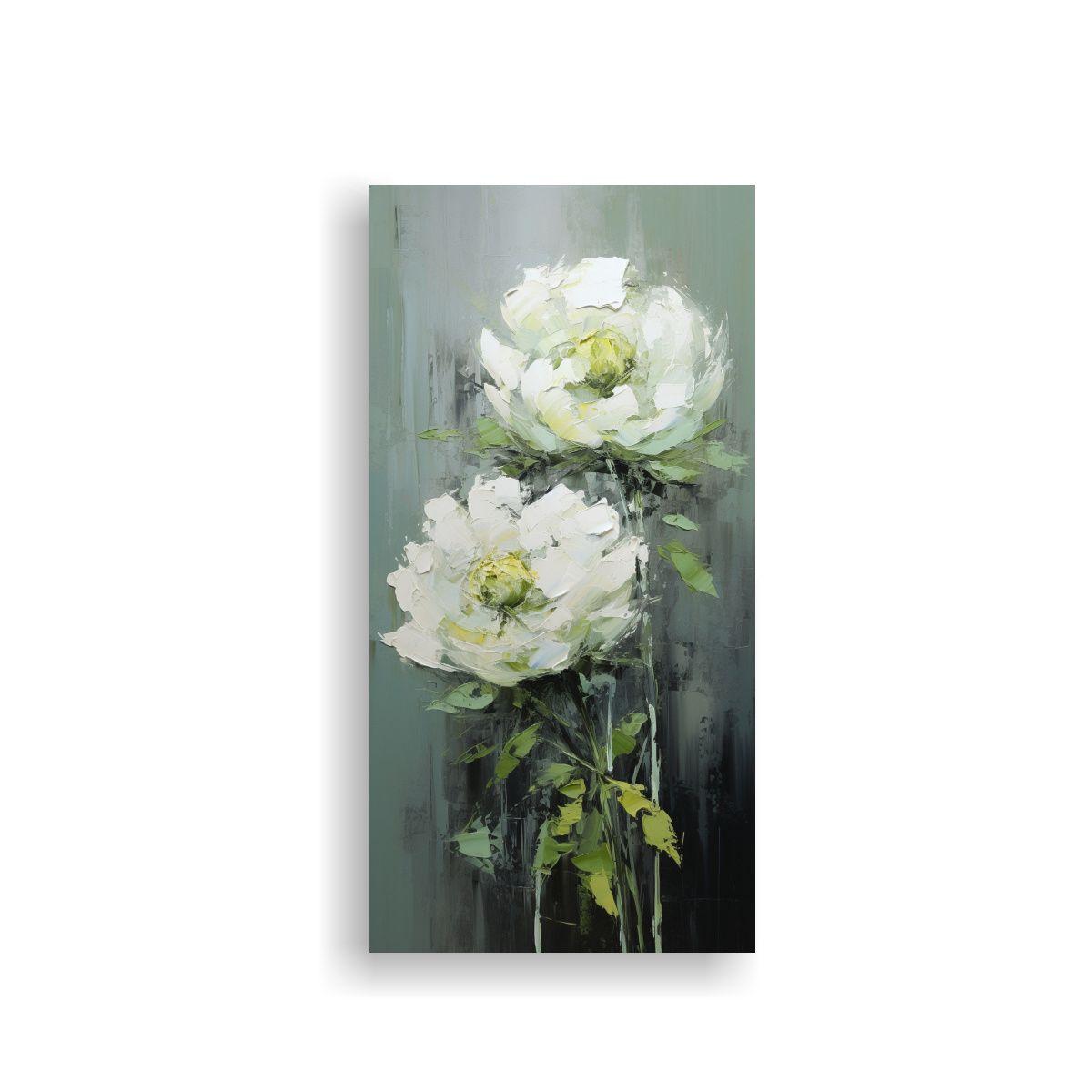 Pintura De Pared Líneas De Flores De Peonías 80x160cm-0