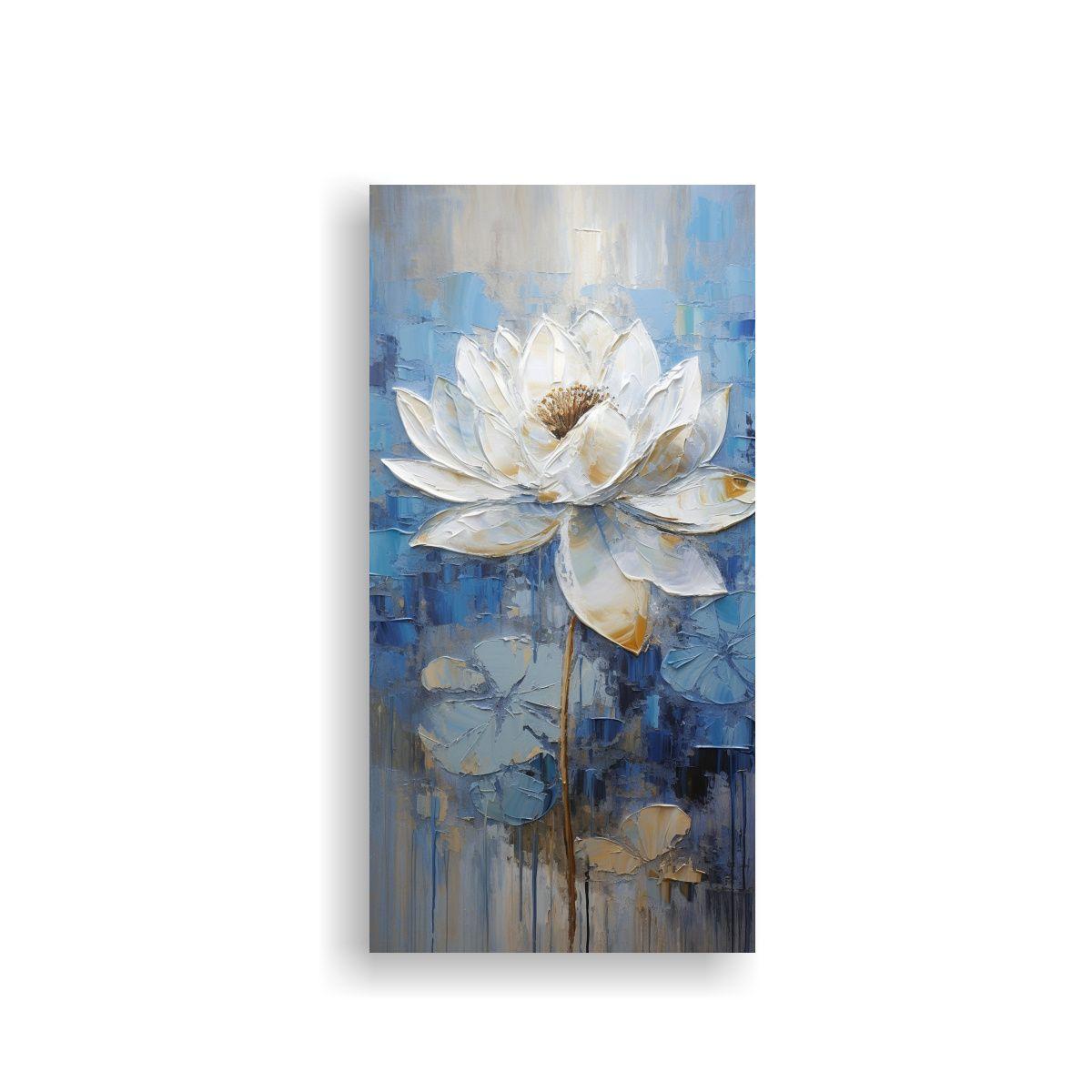Pintura En Lienzo De Estilo Galería: Loto Azul 70x140cm-0