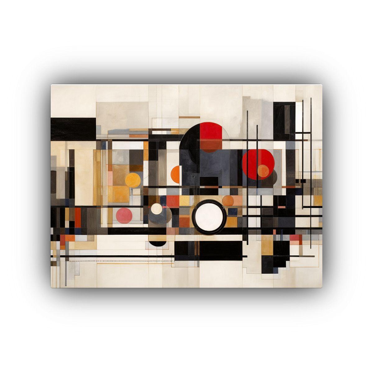 Cuadro Mural Al Estilo De Piet Mondrian: Diseño 90x60cm-0