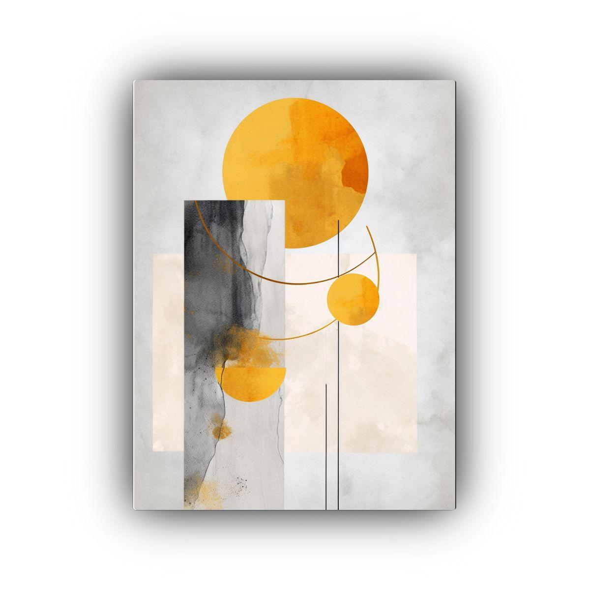 Cuadro Minimalista De Composición Artesanal En Círculo Dor 50x65cm-0