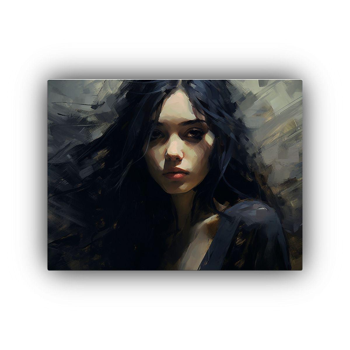 Cuadro Digital De Arte En óleo Negro De Alta 75x50cm-0