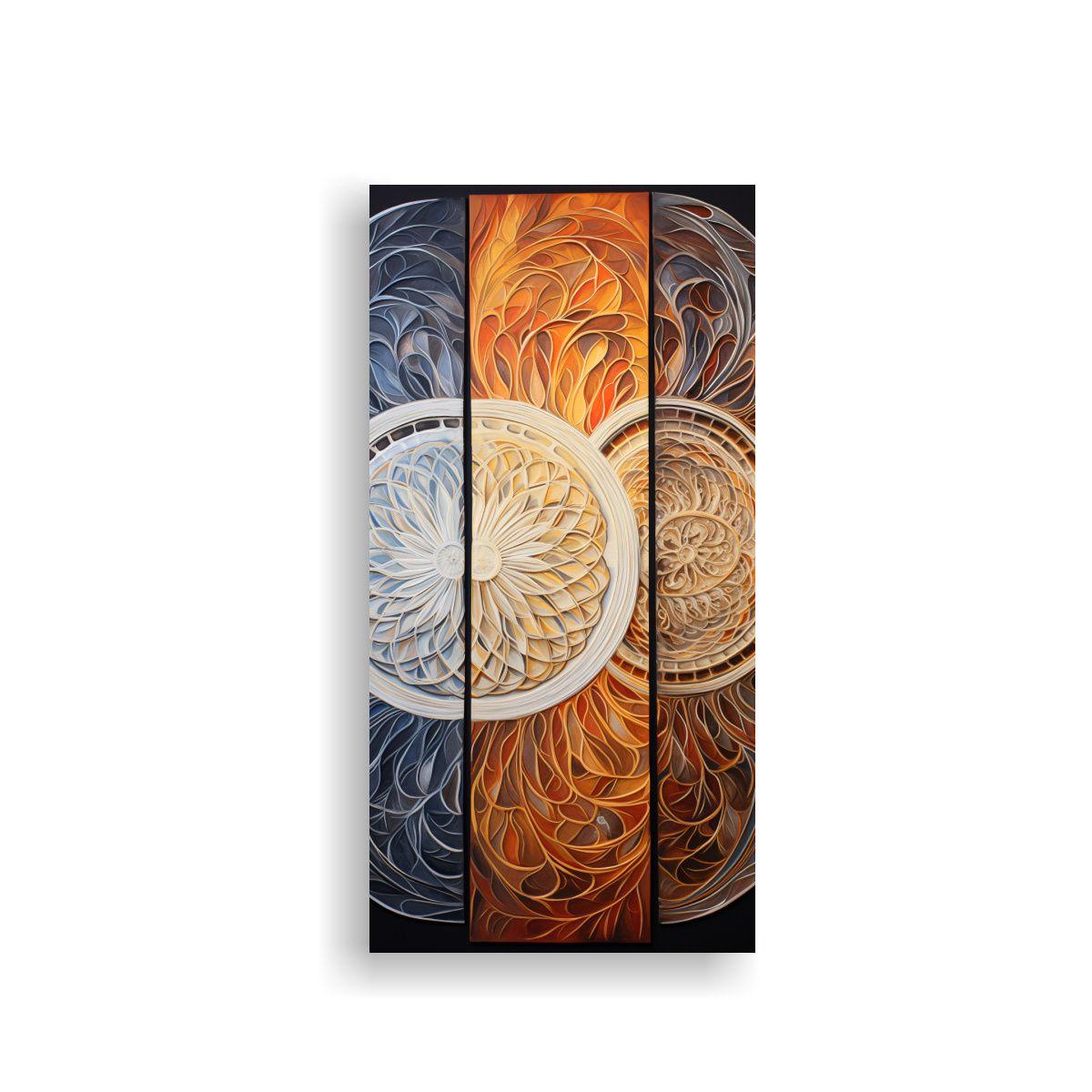 Cuadro Abstracto Profundo Con Patrones Remolinos 50x100cm-0