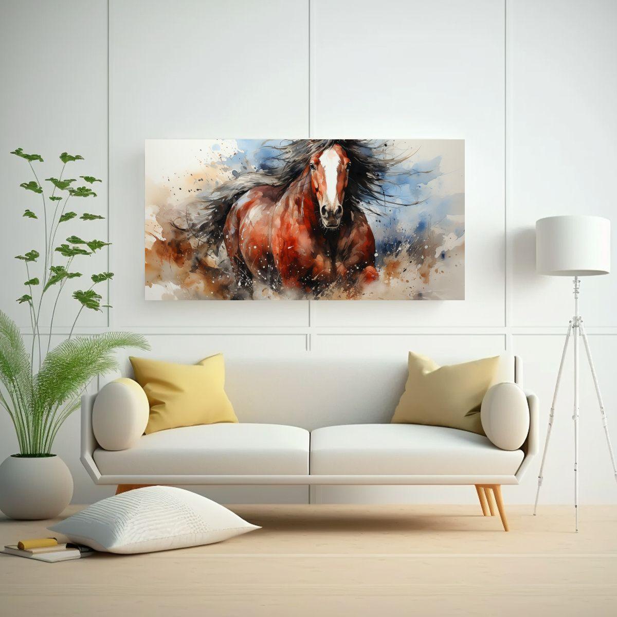 Obra De Arte Intensa De Un Caballo Clydesdale En 160x80 Cm-2