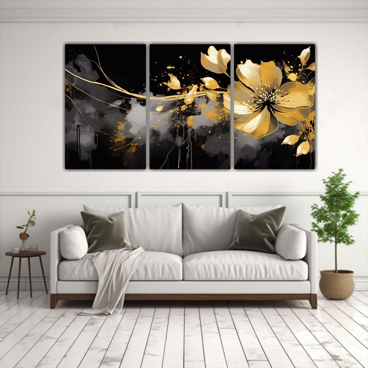 Lienzos Diseño Vitalidad Gold AND Black Colors 180x90 Cm-2