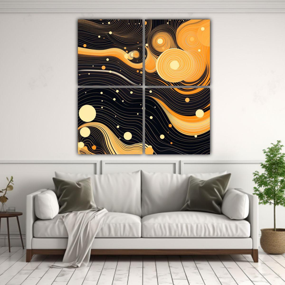 Pinturas Decorativas Con Patrón De Espacio De 140x140 Cm-2