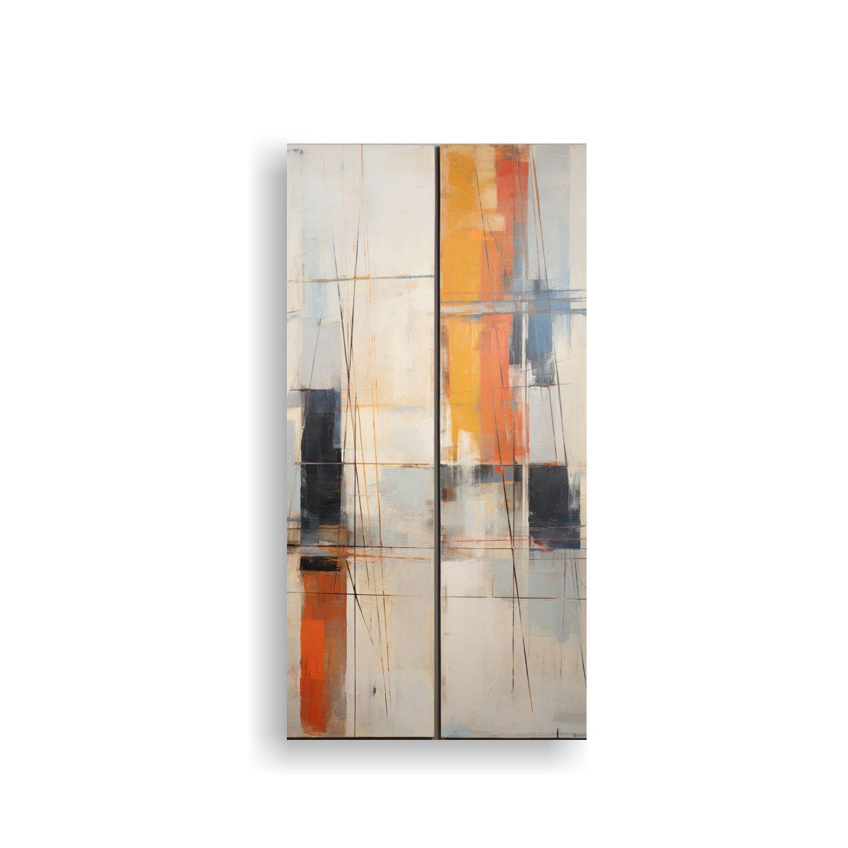 Pintura Original Estilo Brice Marden, Barcos 30x60cm-0
