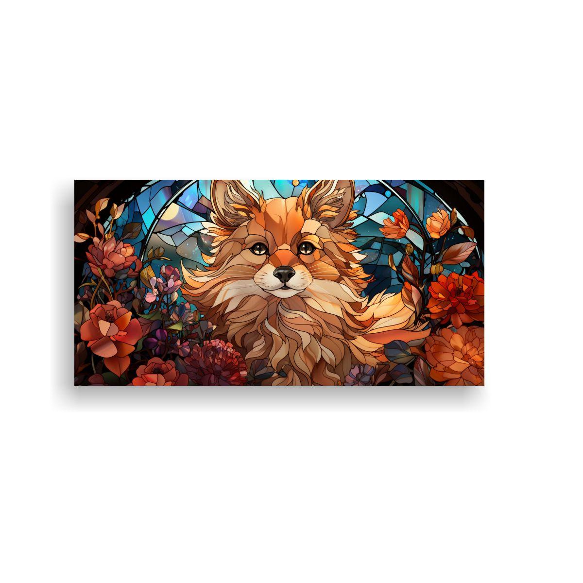 Arte Digital De Ventana De Vidrio Con Gato 80x40cm-0