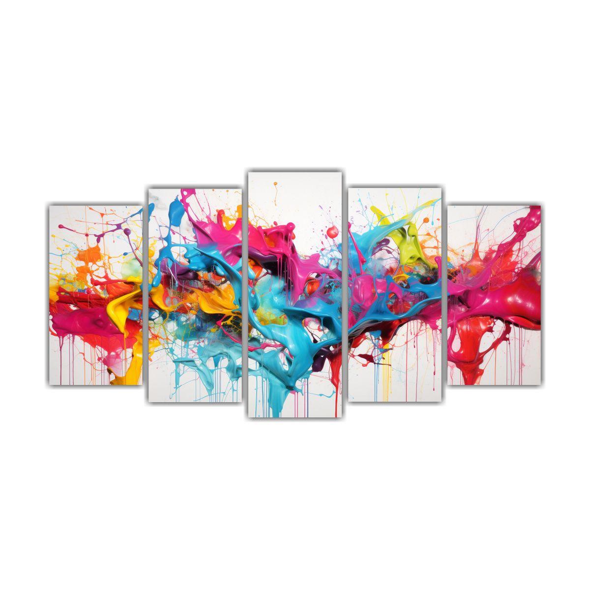 Pintura Abstracta Sublimada En Lienzo Con Diseño 250x125 Cm-0