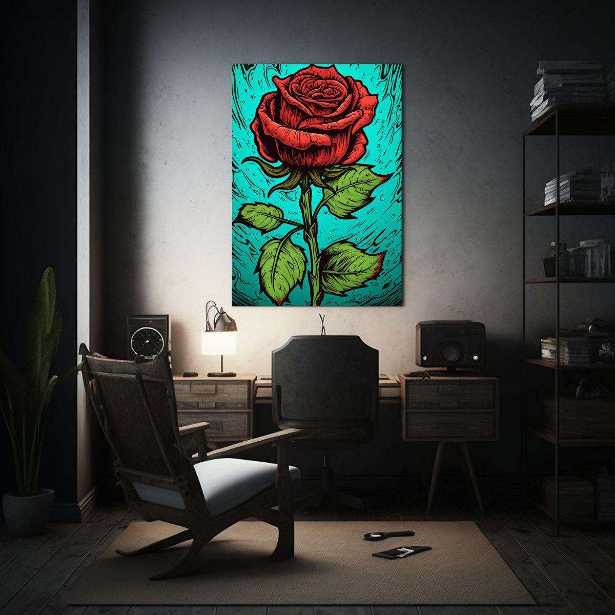 Pintura Decorativa Lienzo Estilo Reflejo De Rosa 20x30cm-2
