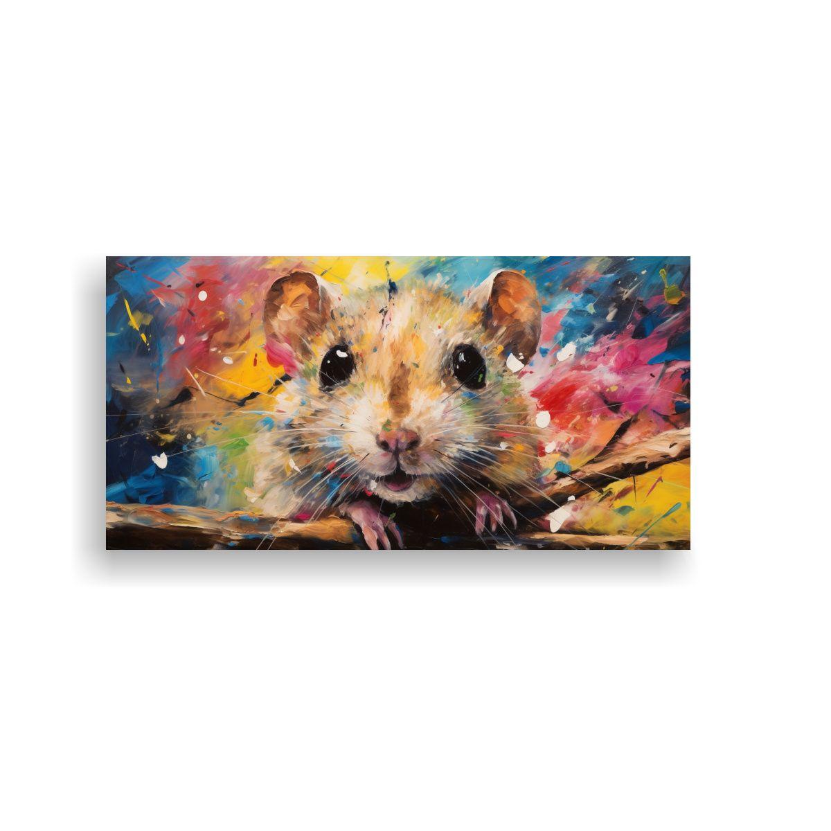 Cuadro Rectangular De Temática Gerbil En Estilo 60x30cm-0