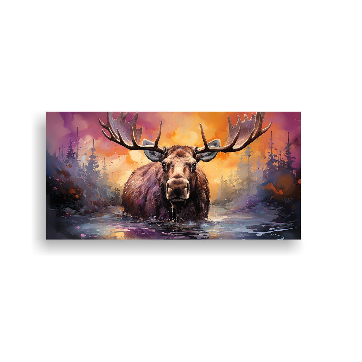 Cuadro Decorativo Finas Líneas Sala Moose En Colo 140x70cm-0