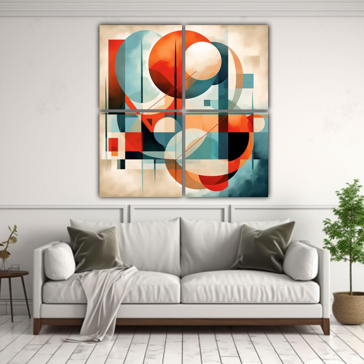 Lienzos De Arte Geométrico Con Conexiones: 200x200 Cm-2