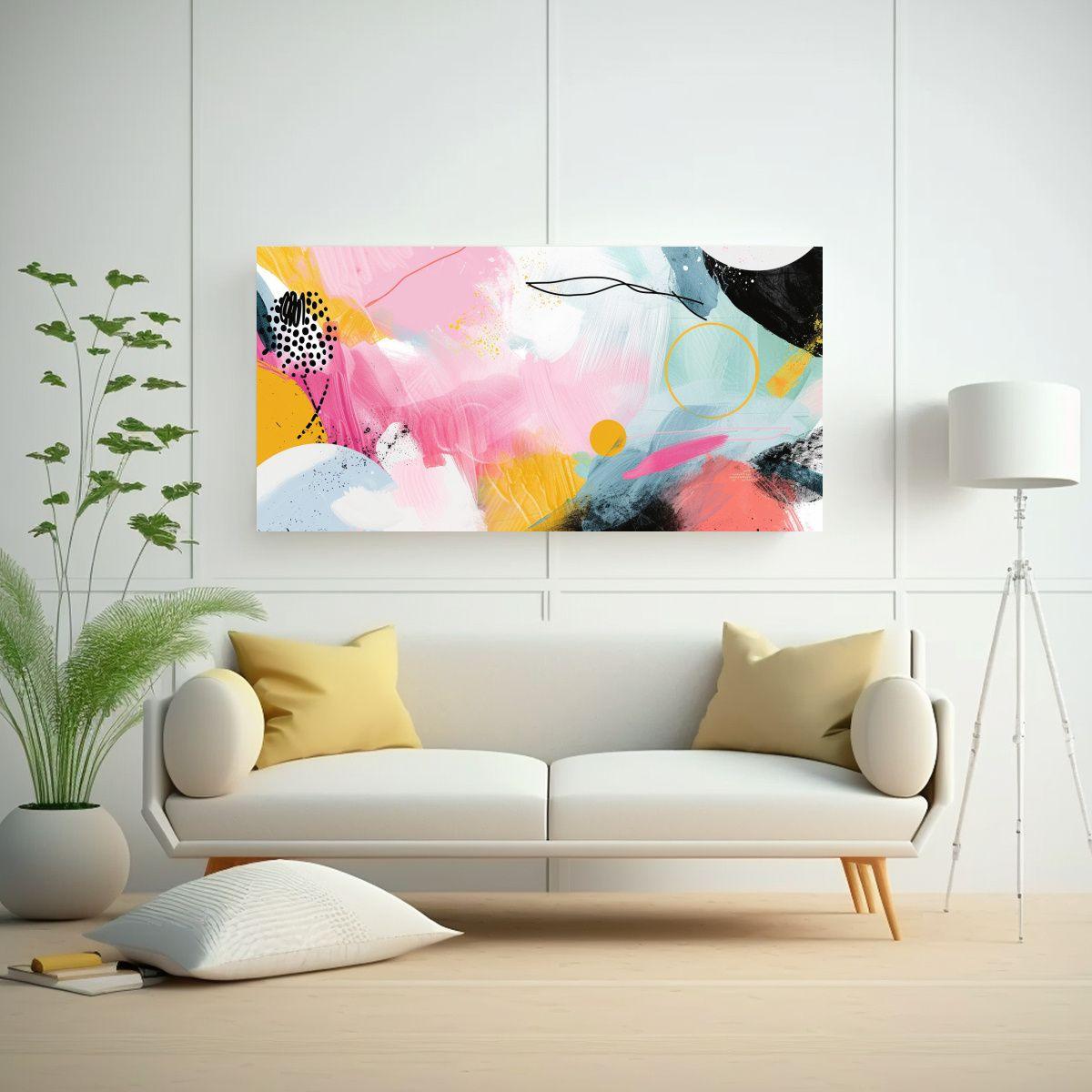Cuadro Decorativo Abstracto, ¡imagina Libremente! 160x80cm-2