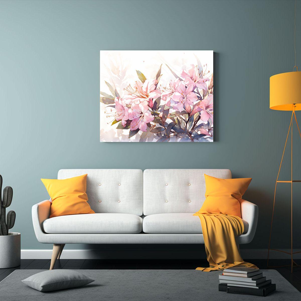 Pintura Acuarela Abstracta Pastel De Rododendros: Composici 40x30cm-2