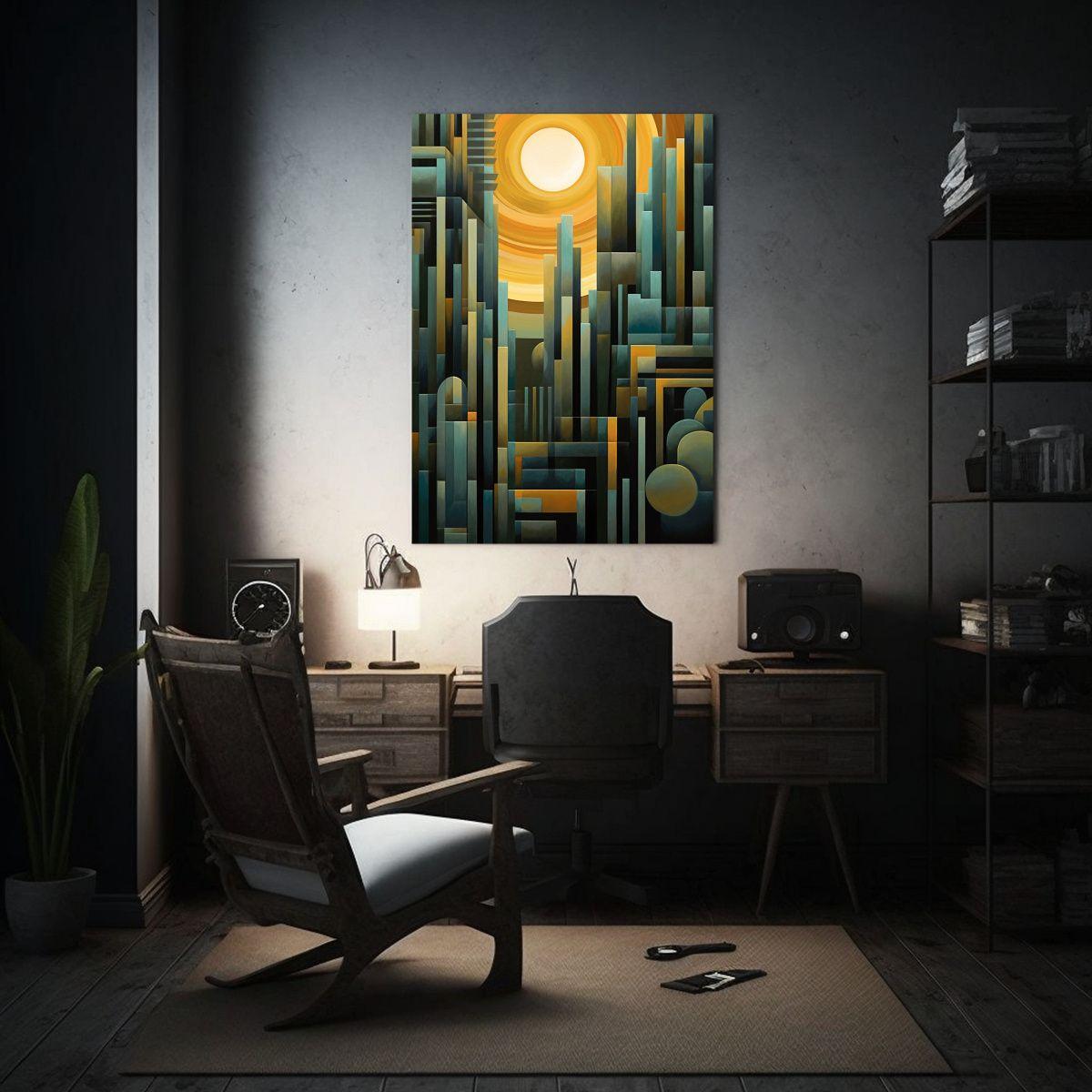 Cuadro De Espacio Geométrico Moderno, Con 30x45cm-2