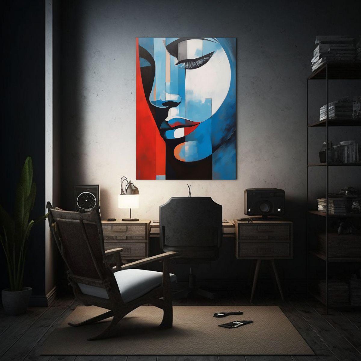 Pintura Arte De Pared Moderno Living De Un Rostro 20x30cm-2