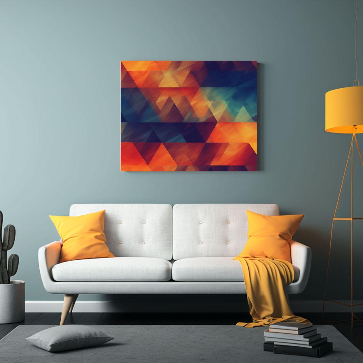 Cuadro Abstracto Intenso Triangular Patrón Único 45x30cm-2