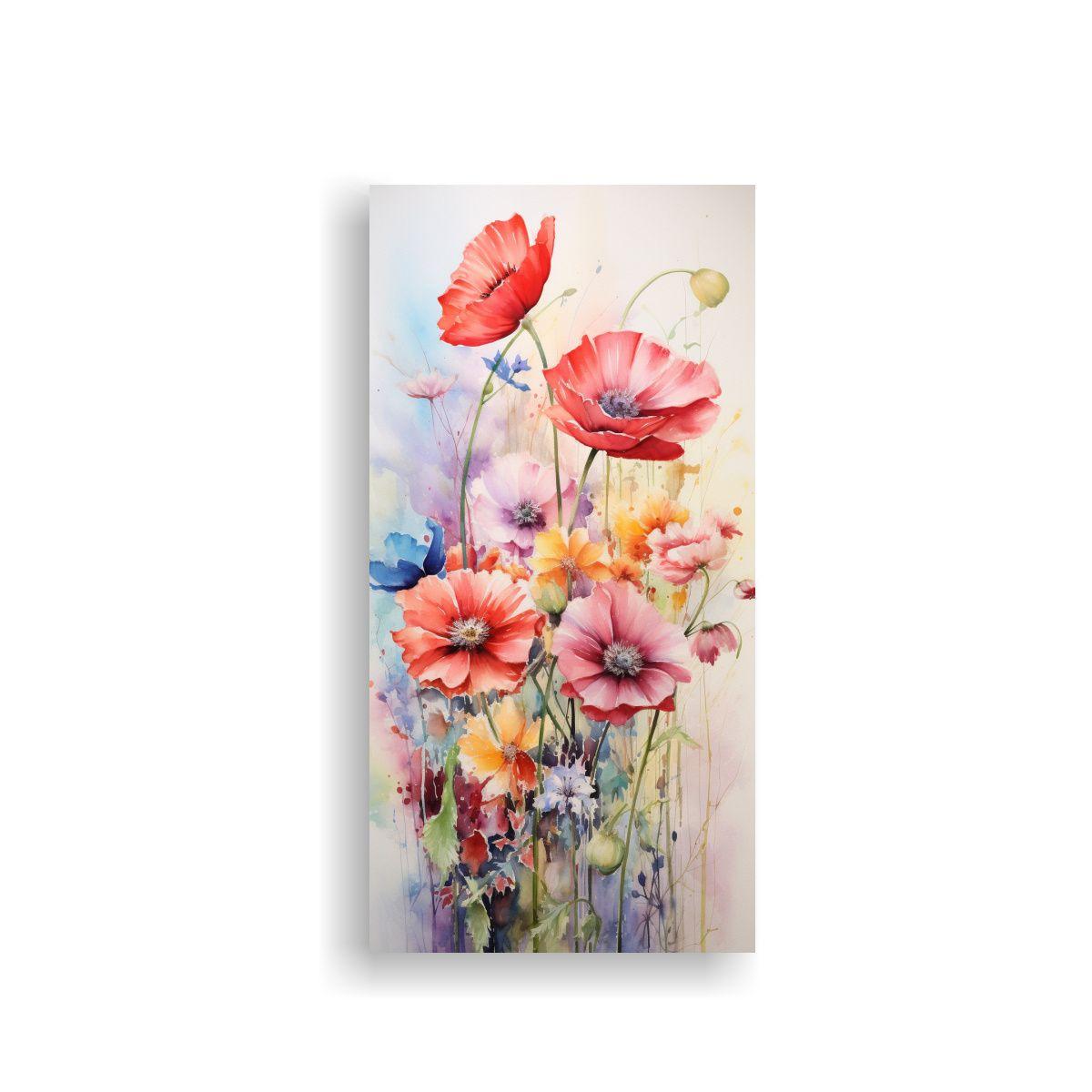 Pintura Lienzo Movimiento Ambiente: Flores 50x100cm-0