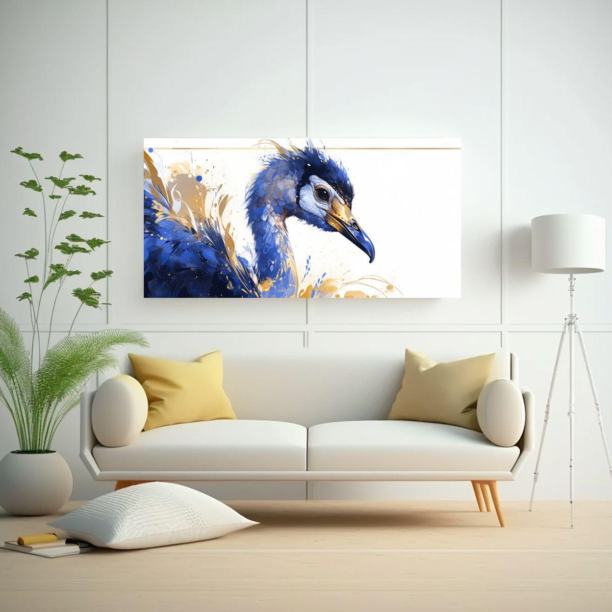Pintura En Bastidor Forma Económico Avestruz En D 40x20cm-2