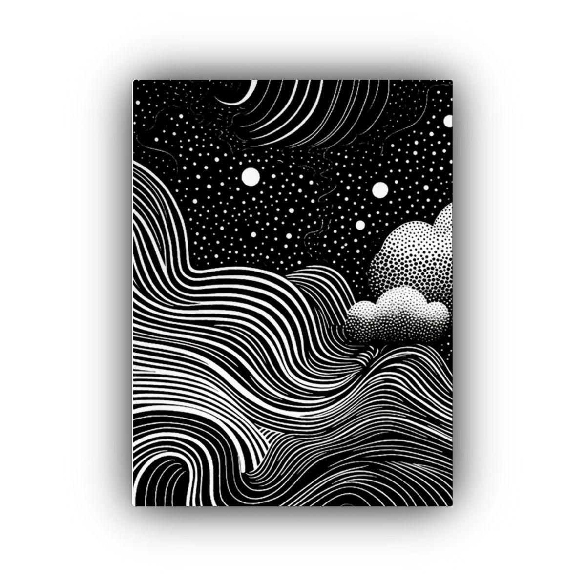 Pintura Decorativa En Blanco Y Negro Sin Relleno 60x90cm-0