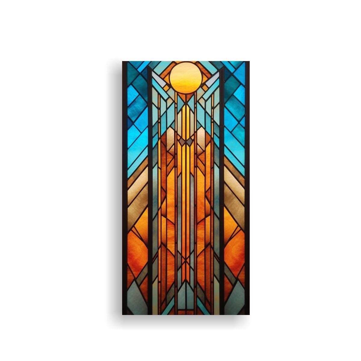 Ventana De Vidrio Decorativo Con Diseño 40x80cm-0