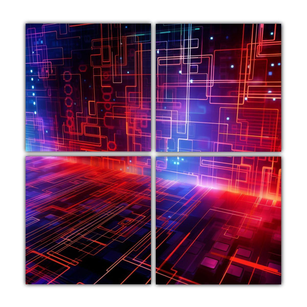 Telas En Bastidor De Tema Vitalidad Digital 160x160 Cm-0