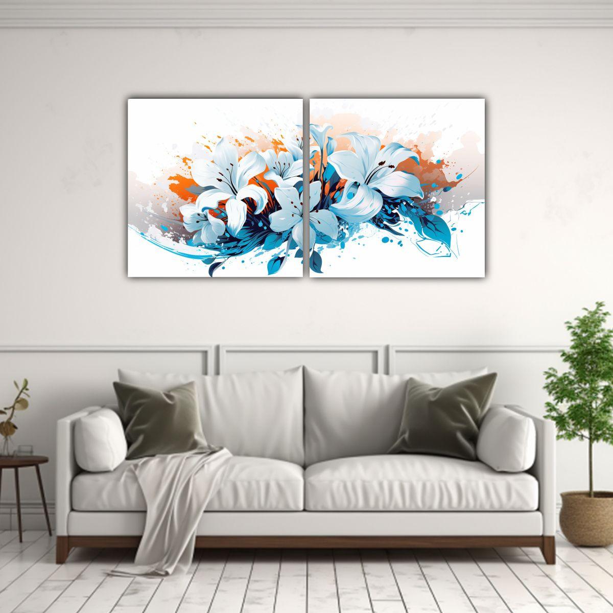 Cuadros Tonos Escenario Blanco Estilo Neonoir 80x40 Cm-2