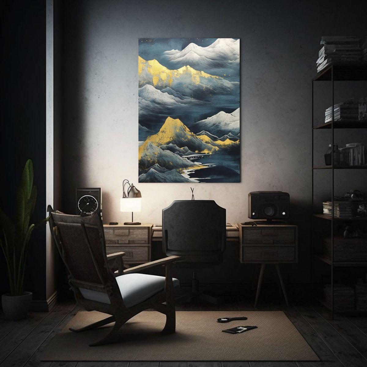 Pintura Movimiento Clásico Azul Oscuro Y Azul 30x40cm-2