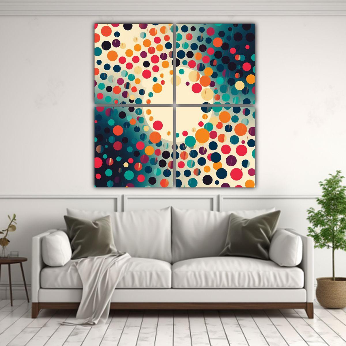 4 Cuadros Juveniles De Composición De Arte 180x180 Cm-2