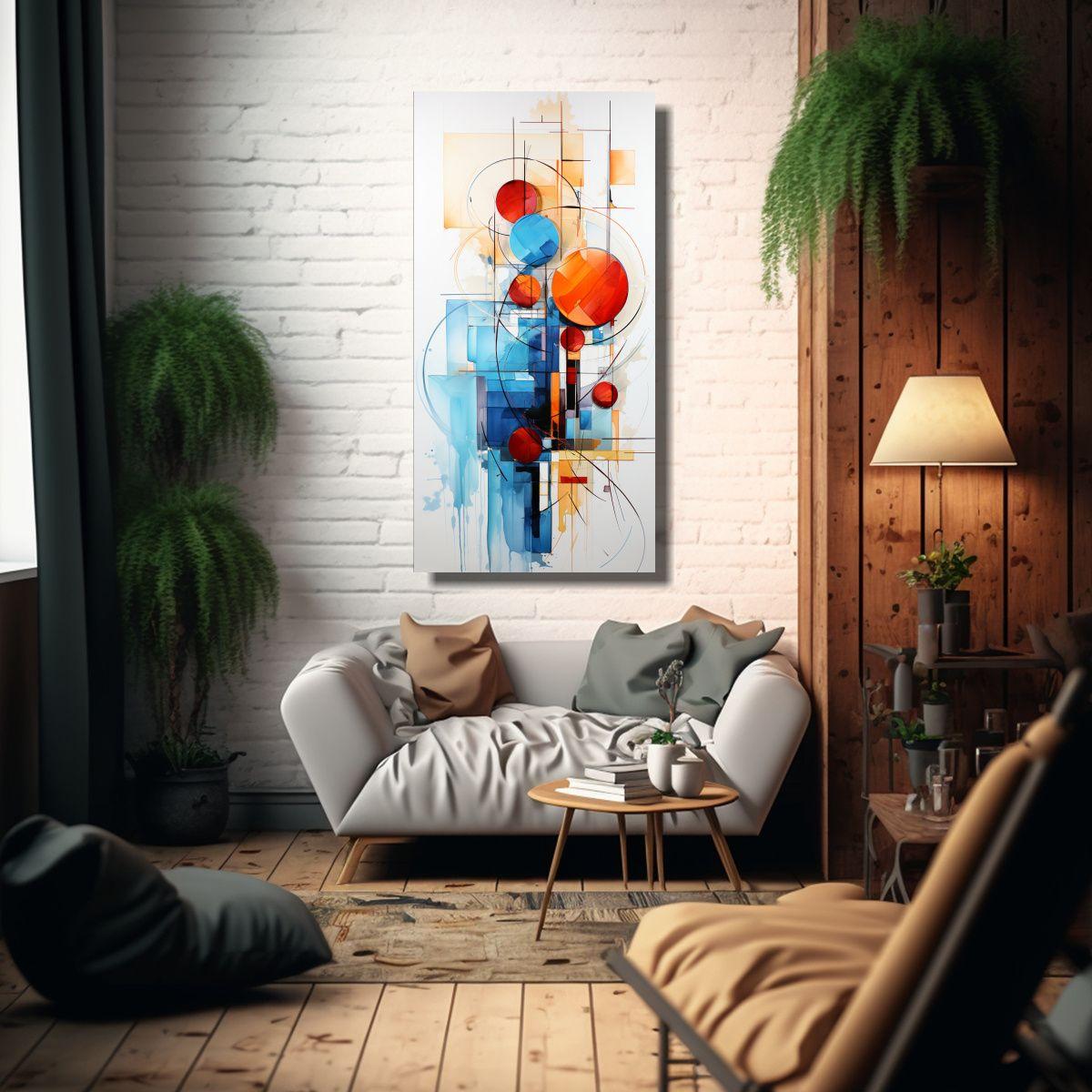 Cuadro Galería Intenso Abstracto En Estilo 40x80cm-2