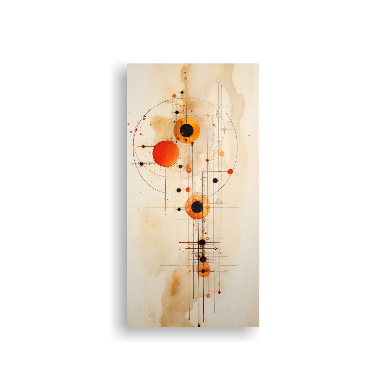 Arte De Pared Con Círculo De Puntos Y Líneas 20x40cm-0