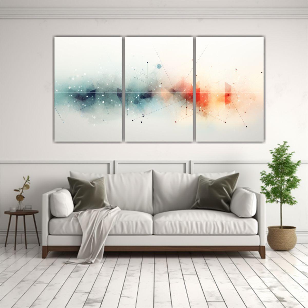 Pinturas Geométricas Abstractas Estilo Galería 180x90 Cm-2