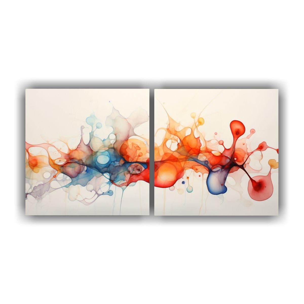 Pintura Abstracta Acuarela: Dos Artes 100x50 Cm-0