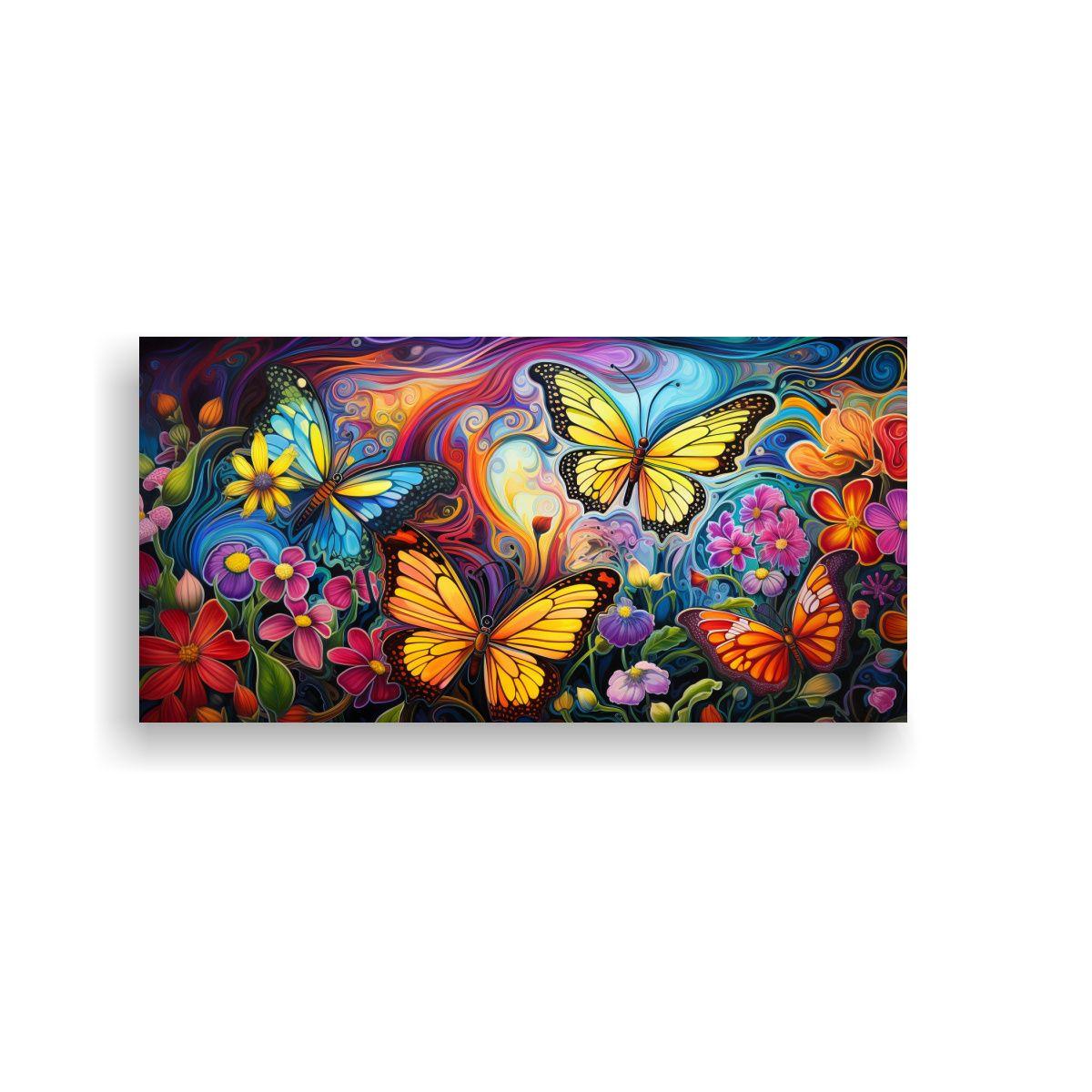 Pinturas Decorativas De Tres Mariposas 80x40 Cm-0