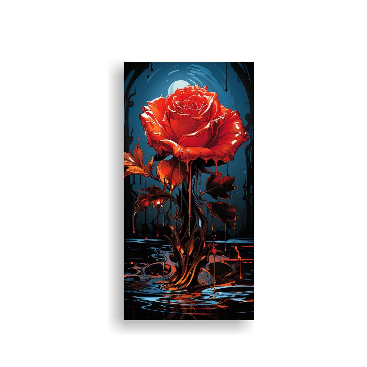 Cuadro Lienzo Composición Colorida Rosa Fundida 30x60cm-0