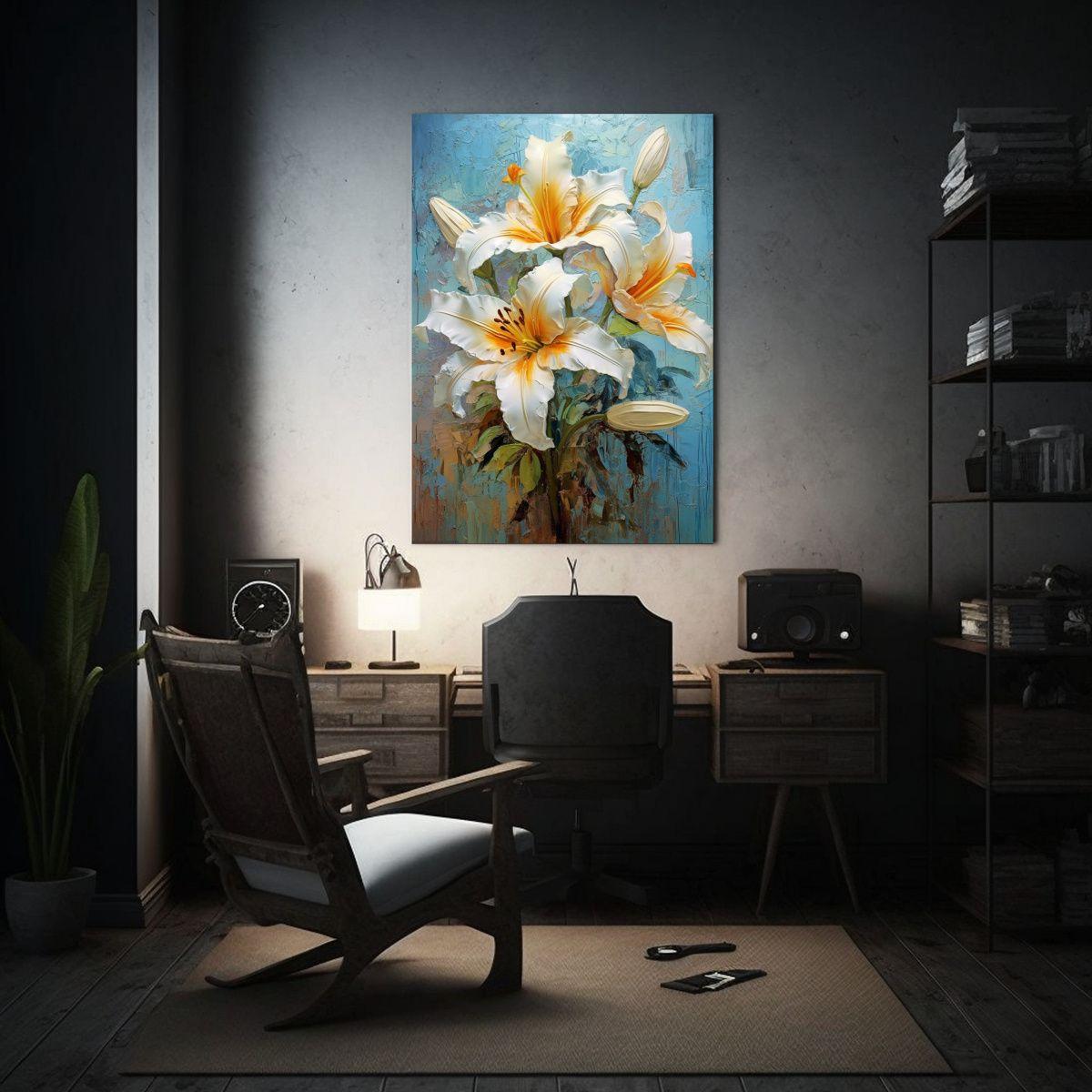 Cuadro Decorativo Con Lirio Colorido Y Amarillo 80x120cm-2